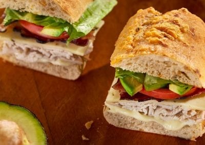Food photography. Turkey sandwich.